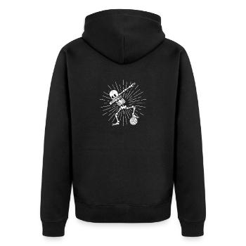 Lustige Dab Dabbing Skelett Wasserball Spieler - Unisex Premium Bio Zip Hoodie - Schwarz - Hinten - Nico (187cm)