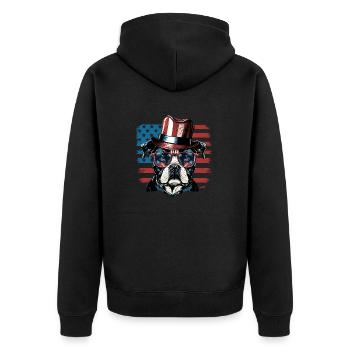 Chien patriotique Drapeau américain Patriote - Veste à capuche bio Premium Unisexe - noir - Dos - Nico (187cm)