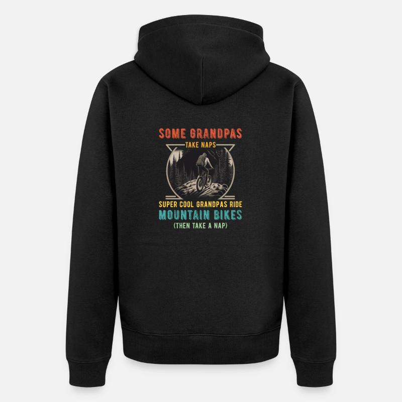Certains grands-pères font des siestes Super Cool Grandpas... - Veste à capuche bio Premium Unisexe - noir