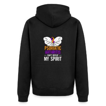 Psoriatische Arthritis Kann Meinen Geist Nicht - Unisex Premium Bio Zip Hoodie - Schwarz - Hinten - Nico (187cm)