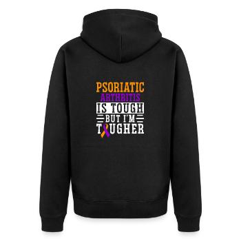 L'arthrite psoriasique est dure mais je le suis - Veste à capuche bio Premium Unisexe - noir - Dos - Nico (187cm)