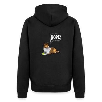 Long-haired Collie Rough Collie Dog - Unisex Premium Organic Zip Hoodie - black - Back - Nico (187cm)