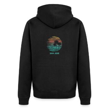 San Jose Californie Cool Souvenir Vacances - Veste à capuche bio Premium Unisexe - noir - Dos - Nico (187cm)