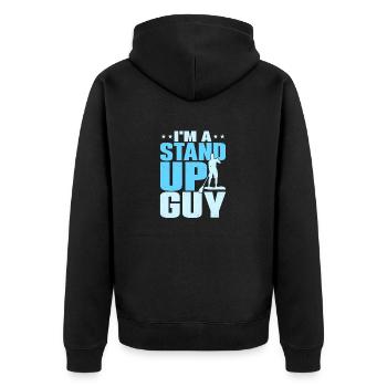 I'm A Stand Up Guy Stand Up Paddling Board - Unisex Premium Bio Zip Hoodie - Schwarz - Hinten - Nico (187cm)