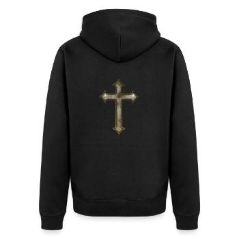 Traverser le Moyen Âge - Veste à capuche bio Premium Unisexe - noir - Dos - Nico (187cm)