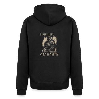 Knight Tournament Motif Turnei Tjost Warrior Buhurt - Unisex Premium Organic Zip Hoodie - black - Back - Nico (187cm)