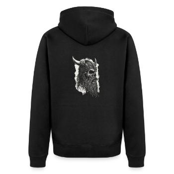 Vikings Guerriers nordiques Asgard Valhalla Midgard - Veste à capuche bio Premium Unisexe - noir - Dos - Nico (187cm)