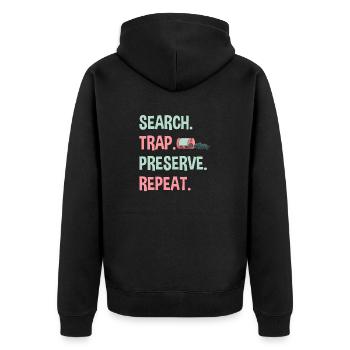 Insect collectors, insects, beetle lovers, entomologists - Unisex Premium Organic Zip Hoodie - black - Back - Nico (187cm)