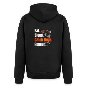 Insect collectors, insects, beetle lovers, entomologists - Unisex Premium Organic Zip Hoodie - black - Back - Nico (187cm)
