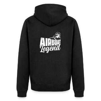 Airboat Legend Propeller Swamp Air Boat Hydroplane - Unisex Premium Organic Zip Hoodie - black - Back - Nico (187cm)