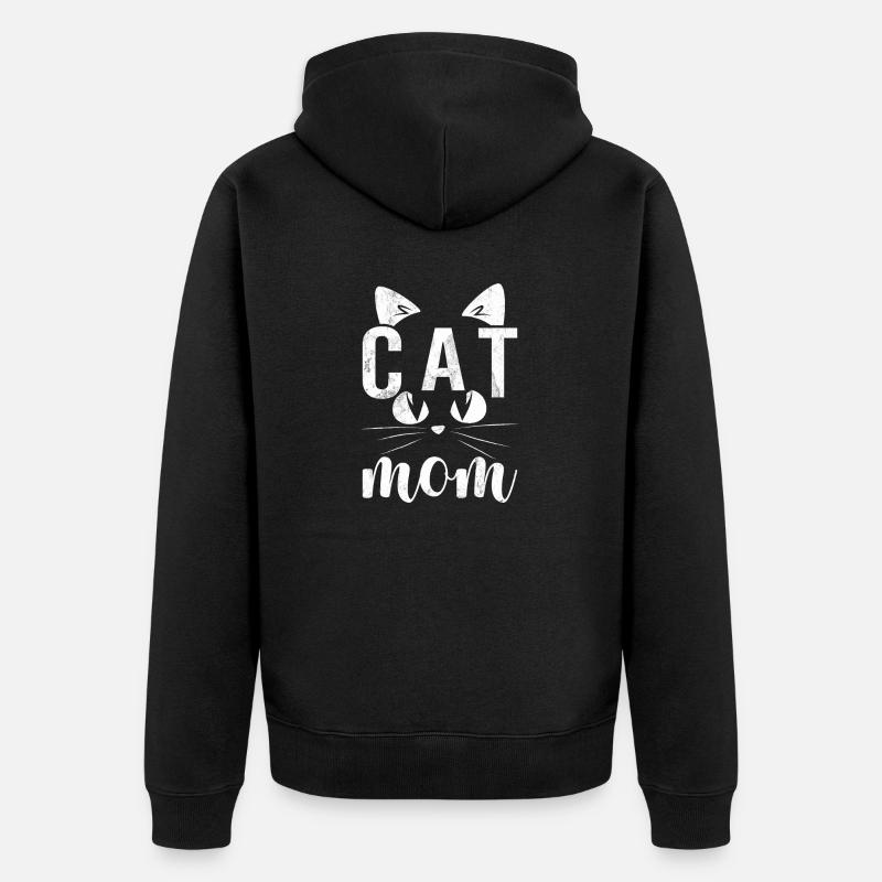 Cat Mom - Design - Unisex Premium Bio Zip Hoodie - Schwarz