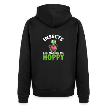 Insect collectors, insects, beetle lovers, entomologists - Unisex Premium Organic Zip Hoodie - black - Back - Nico (187cm)