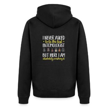 Insect collectors, insects, beetle lovers, entomologists - Unisex Premium Organic Zip Hoodie - black - Back - Nico (187cm)