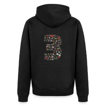 Insect collectors, insects, beetle lovers, entomologists - Unisex Premium Organic Zip Hoodie - black - Back - Nico (187cm)