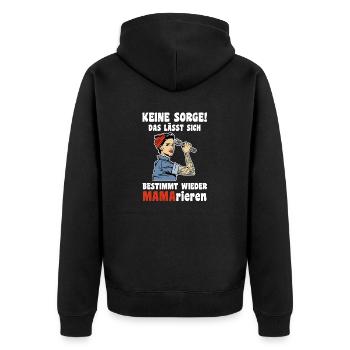 Mutter Muttertag Mama - Unisex Premium Bio Zip Hoodie - Schwarz - Hinten - Nico (187cm)