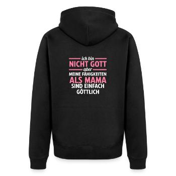 Mutter Muttertag Mama - Unisex Premium Bio Zip Hoodie - Schwarz - Hinten - Nico (187cm)