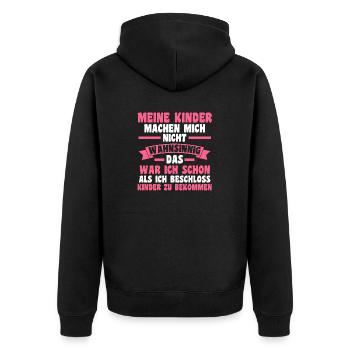 Mutter Muttertag Mama - Unisex Premium Bio Zip Hoodie - Schwarz - Hinten - Nico (187cm)
