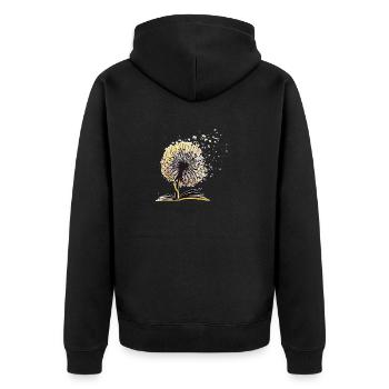 Pissenlit Livres Bibliothécaire de fleurs mignon Équipe drôle - Veste à capuche bio Premium Unisexe - noir - Dos - Nico (187cm)