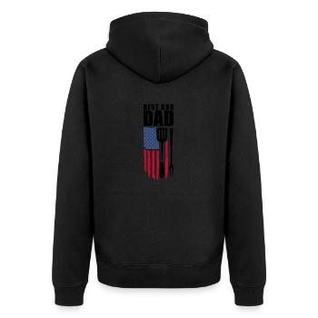 BBQ Daddy Joke BBQ Grill Daddy - Unisex Premium Organic Zip Hoodie - black - Back - Nico (187cm)