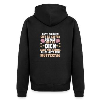 Mutter Muttertag Mama - Unisex Premium Bio Zip Hoodie - Schwarz - Hinten - Nico (187cm)