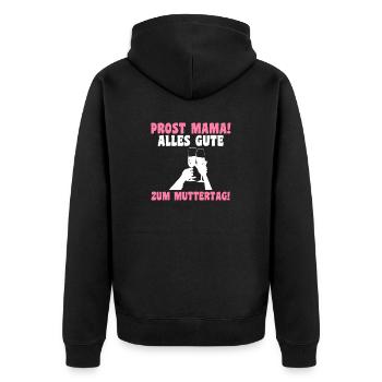 Mutter Muttertag Mama - Unisex Premium Bio Zip Hoodie - Schwarz - Hinten - Nico (187cm)