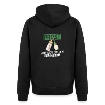 Prost Auf Den Ersten Vatertag mit Bier und - Unisex Premium Bio Zip Hoodie - Schwarz - Hinten - Nico (187cm)