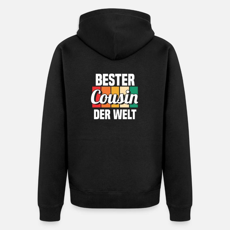 Bester Cousin - Unisex Premium Bio Zip Hoodie - Schwarz