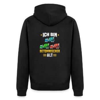 3. Geburtstag Betonmischer Bauleiter 3 Jahre - Unisex Premium Bio Zip Hoodie - Schwarz - Hinten - Nico (187cm)