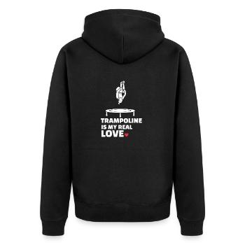 I love trampoline - Unisex Premium Organic Zip Hoodie - black - Back - Nico (187cm)