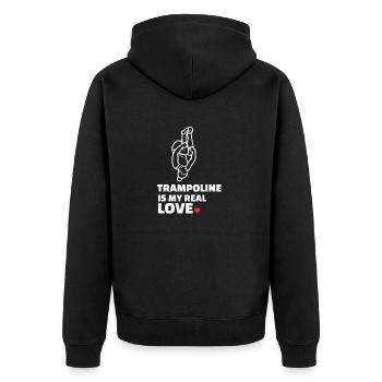 I love trampoline - Unisex Premium Organic Zip Hoodie - black - Back - Nico (187cm)