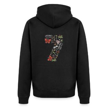 Insect collectors, insects, beetle lovers, entomologists - Unisex Premium Organic Zip Hoodie - black - Back - Nico (187cm)