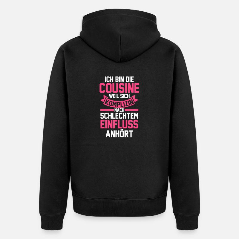 Cousinee - Unisex Premium Bio Zip Hoodie - Schwarz