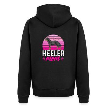 Australian Cattle Dog Red Blue Heeler - Unisex Premium Organic Zip Hoodie - black - Back - Nico (187cm)