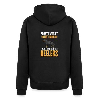 Australian Cattle Dog Red Blue Heeler - Unisex Premium Organic Zip Hoodie - black - Back - Nico (187cm)