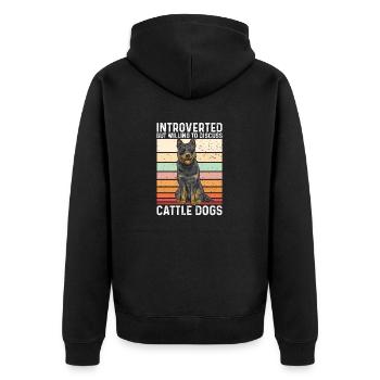 Australian Cattle Dog Red Blue Heeler - Unisex Premium Organic Zip Hoodie - black - Back - Nico (187cm)