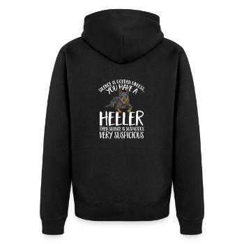 Australian Cattle Dog Red Blue Heeler - Unisex Premium Bio Zip Hoodie - Schwarz - Hinten - Nico (187cm)