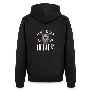 Bouvier australien chien rouge bleu talon - Veste à capuche bio Premium Unisexe - noir - Dos - Nico (187cm)