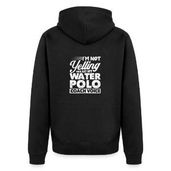 Ich schreie nicht, das ist nur die Stimme meines - Unisex Premium Bio Zip Hoodie - Schwarz - Hinten - Nico (187cm)