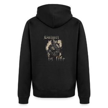 Buhurt est la vie chevalier tournoi joute HEMA guerrier - Veste à capuche bio Premium Unisexe - noir - Dos - Nico (187cm)