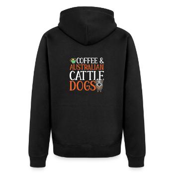 Australian Cattle Dog Red Blue Heeler - Unisex Premium Organic Zip Hoodie - black - Back - Nico (187cm)