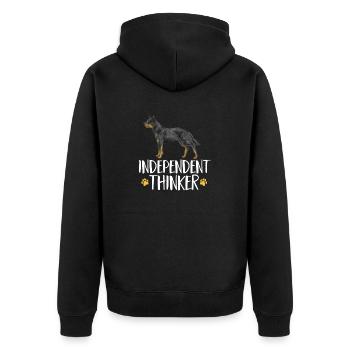 Australian Cattle Dog Red Blue Heeler - Unisex Premium Bio Zip Hoodie - Schwarz - Hinten - Nico (187cm)
