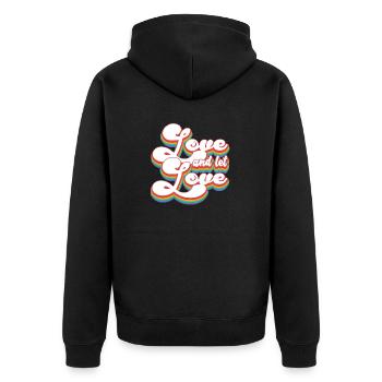 Pride Month LGBTQ - Lieben und lieben lassen - Unisex Premium Bio Zip Hoodie - Schwarz - Hinten - Nico (187cm)