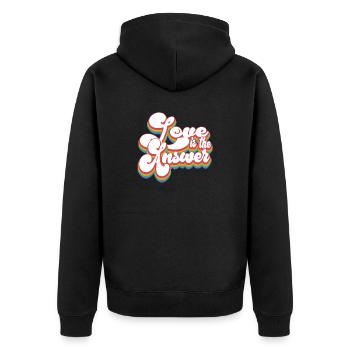 The Answer is Love - Pride Month LGBTQ - Unisex Premium Organic Zip Hoodie - black - Back - Nico (187cm)