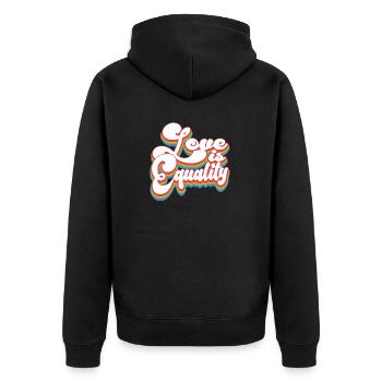 Pride Month LGBTQ - Love Is Equality - Unisex Premium Organic Zip Hoodie - black - Back - Nico (187cm)