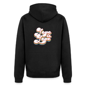 Love Is Love - Pride Month LGBTQ - Unisex Premium Organic Zip Hoodie - black - Back - Nico (187cm)