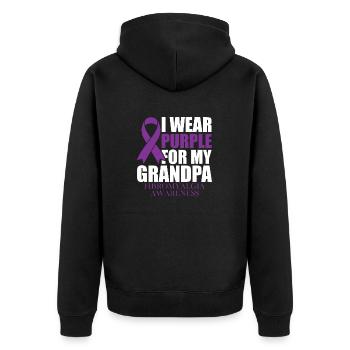I wear purple for my grandfather - Unisex Premium Organic Zip Hoodie - black - Back - Nico (187cm)