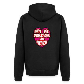 Aimez-moi pour toujours ou jamais Design doux avec cœur - Veste à capuche bio Premium Unisexe - noir - Dos - Nico (187cm)