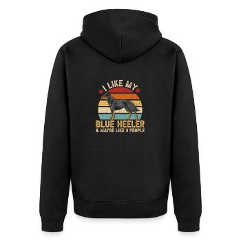 Australian Cattle Dog Red Blue Heeler - Unisex Premium Organic Zip Hoodie - black - Back - Nico (187cm)