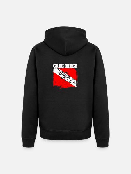 Höhlentauchlehrer Divemaster Tieftauchlehrer - Unisex Premium Bio Zip Hoodie - Schwarz