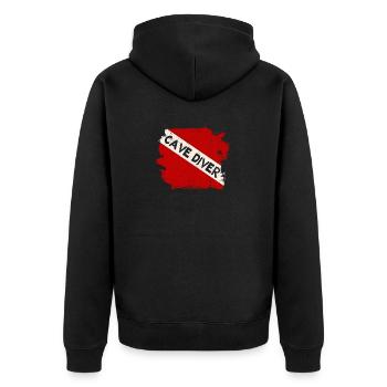Höhlentauchlehrer Divemaster Tieftauchlehrer - Unisex Premium Bio Zip Hoodie - Schwarz - Hinten - Nico (187cm)